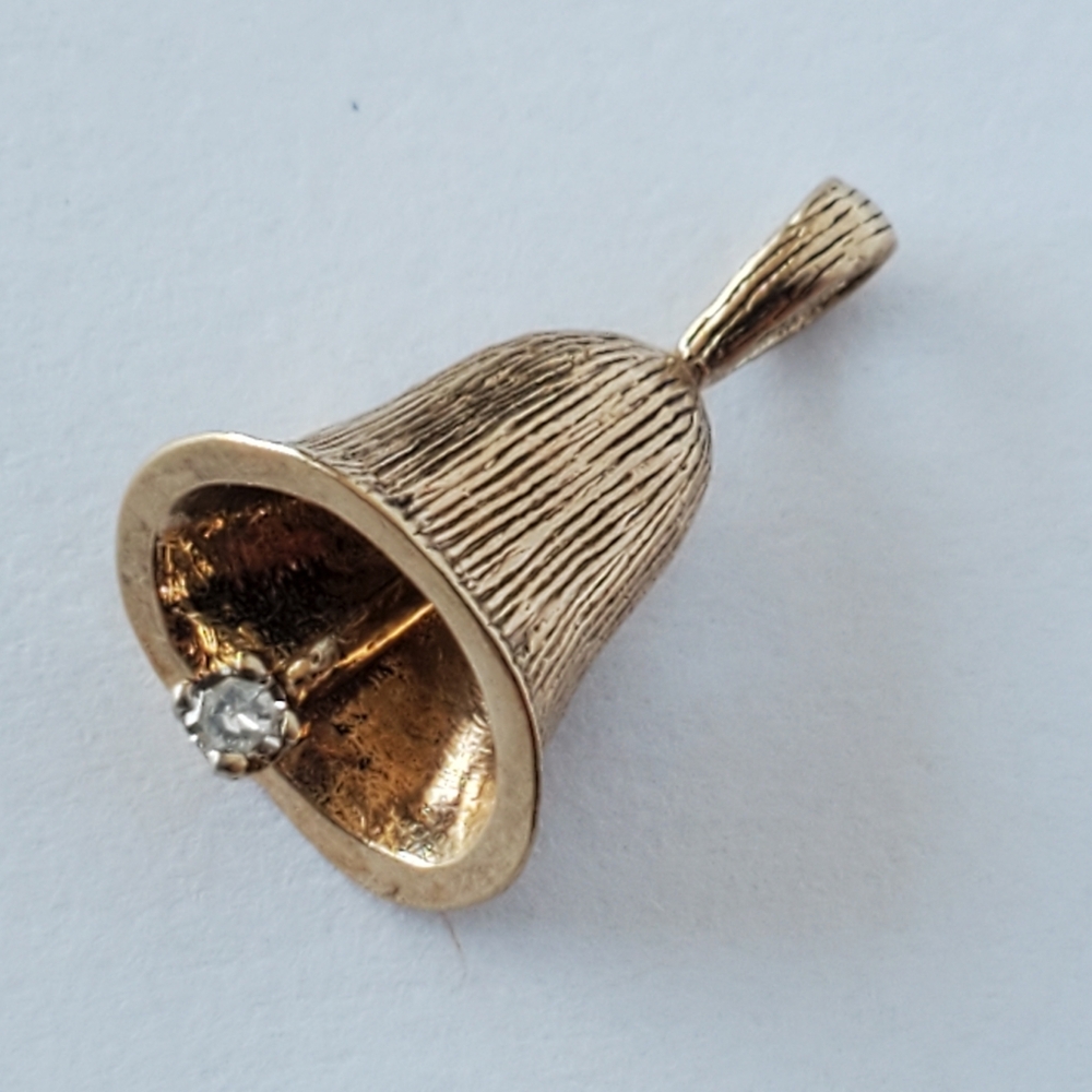 Vintage gold bell charm